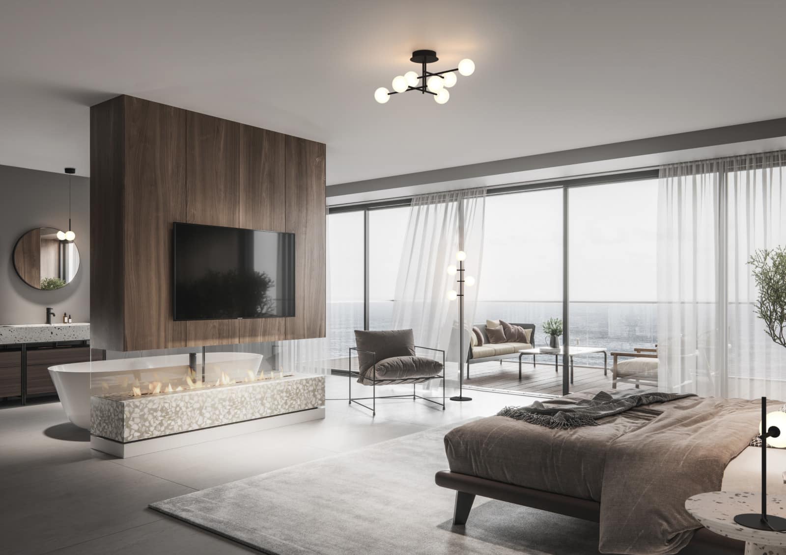 Mantra Cellar Plafón bolas 7 luces negro 7632