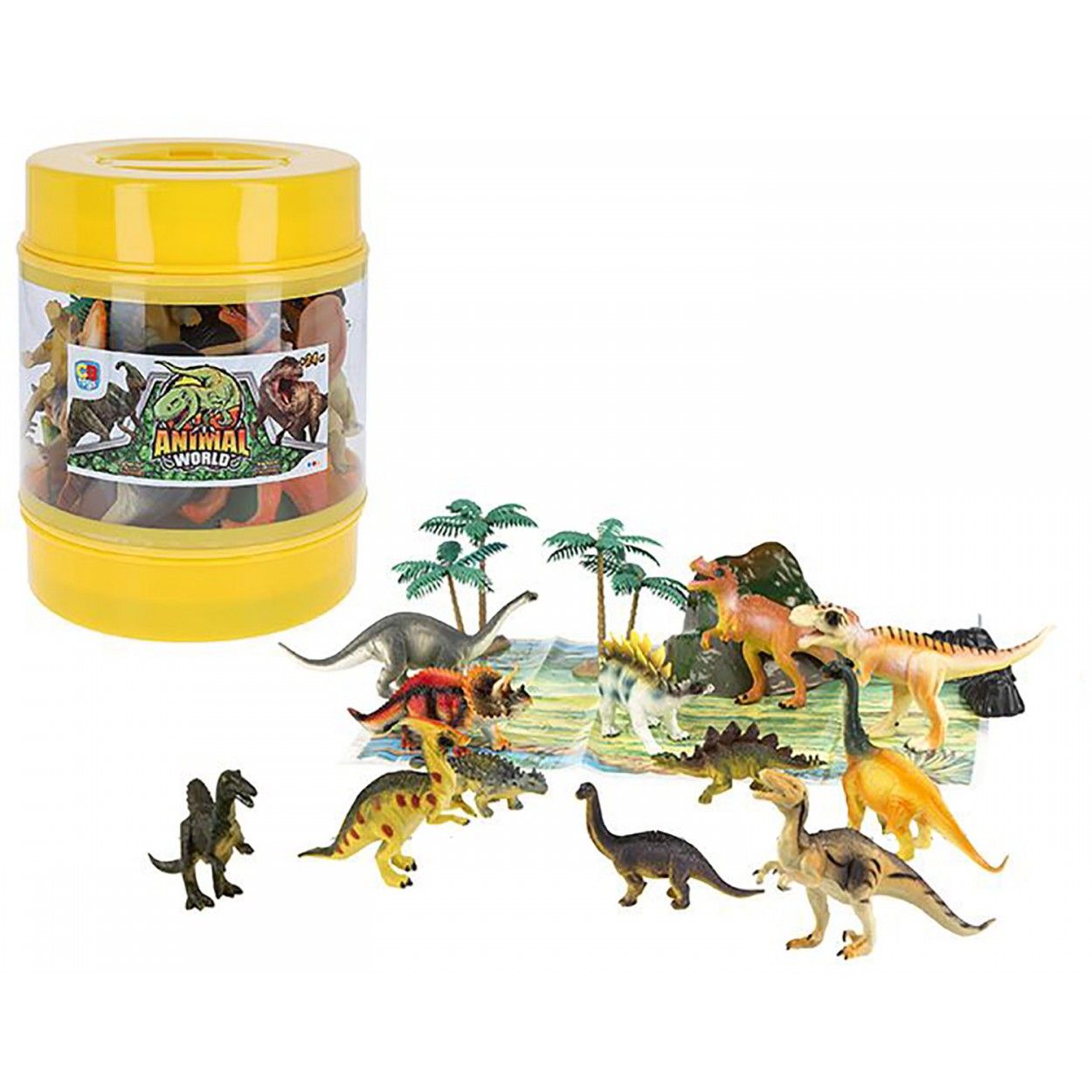 Animales bote con 18 piezas, figuras de Animales infantiles. Juguetes para niños 18X23cm