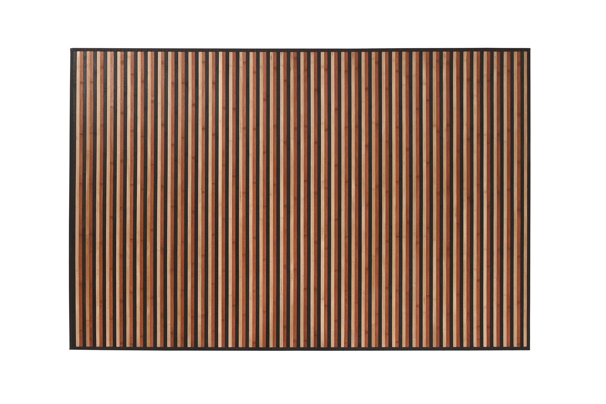 DKD Home Decor Alfombra de Bambú Marrón con Rayas Urban 300 x 200 cm (2 Unidades)