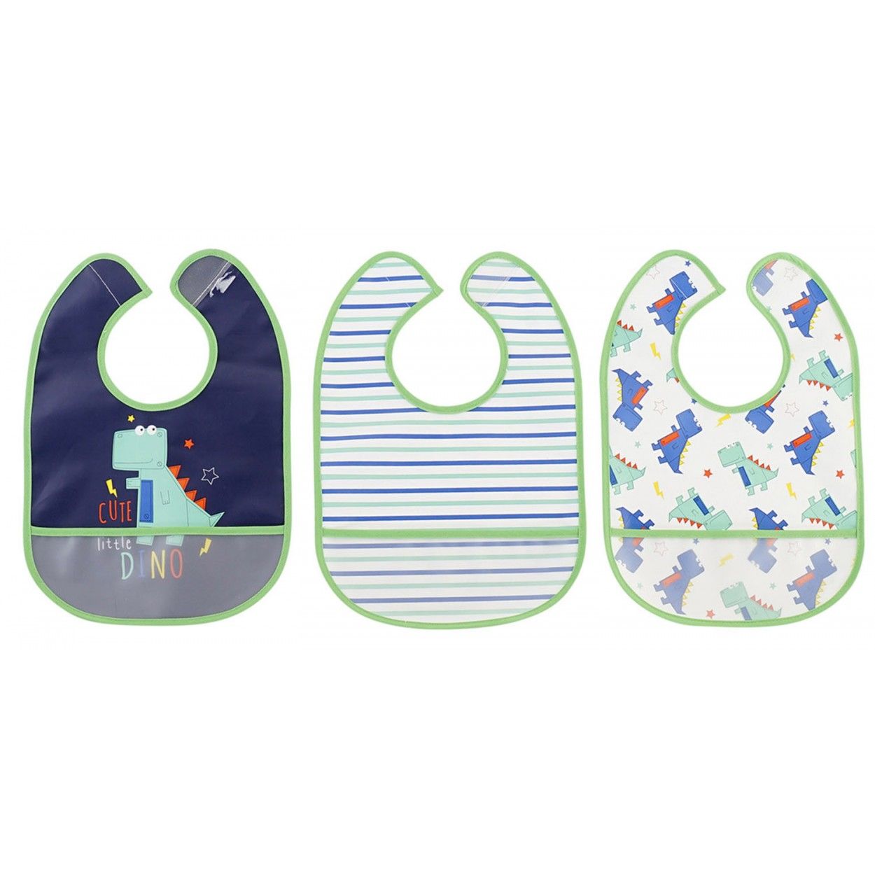 Baberos Bebe Impermeables de Colores, Set de Baberos para Bebé de PEVA, 24X34X2cm