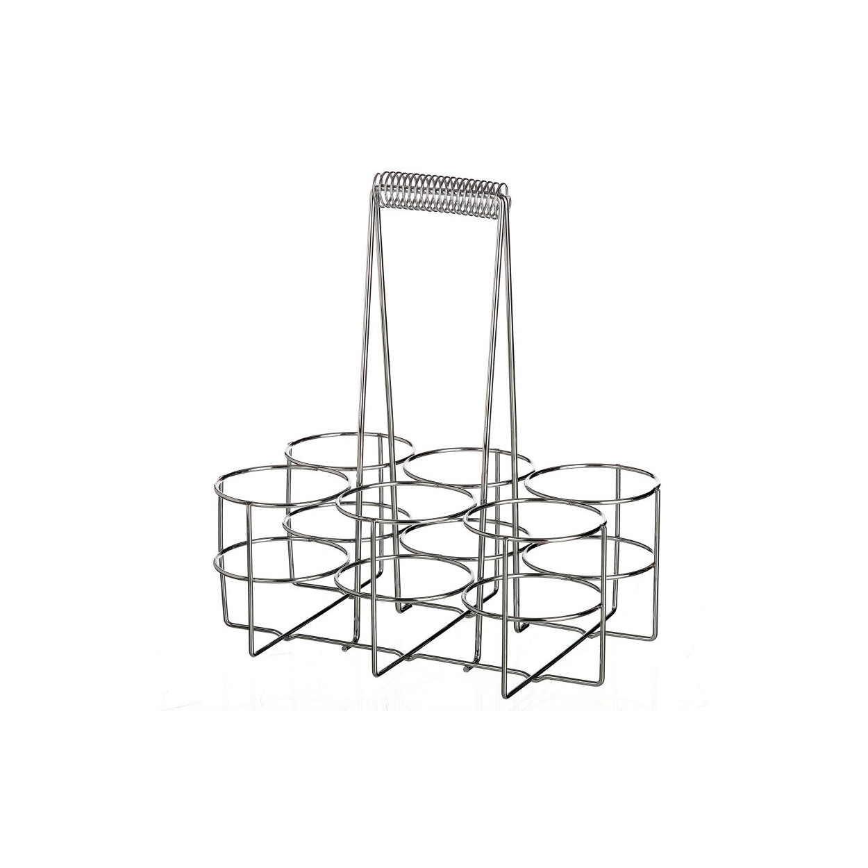 Cesta de Cromo para Botellas (Capacidad para 6 Botellas, 32 x 22 x 31 cm)