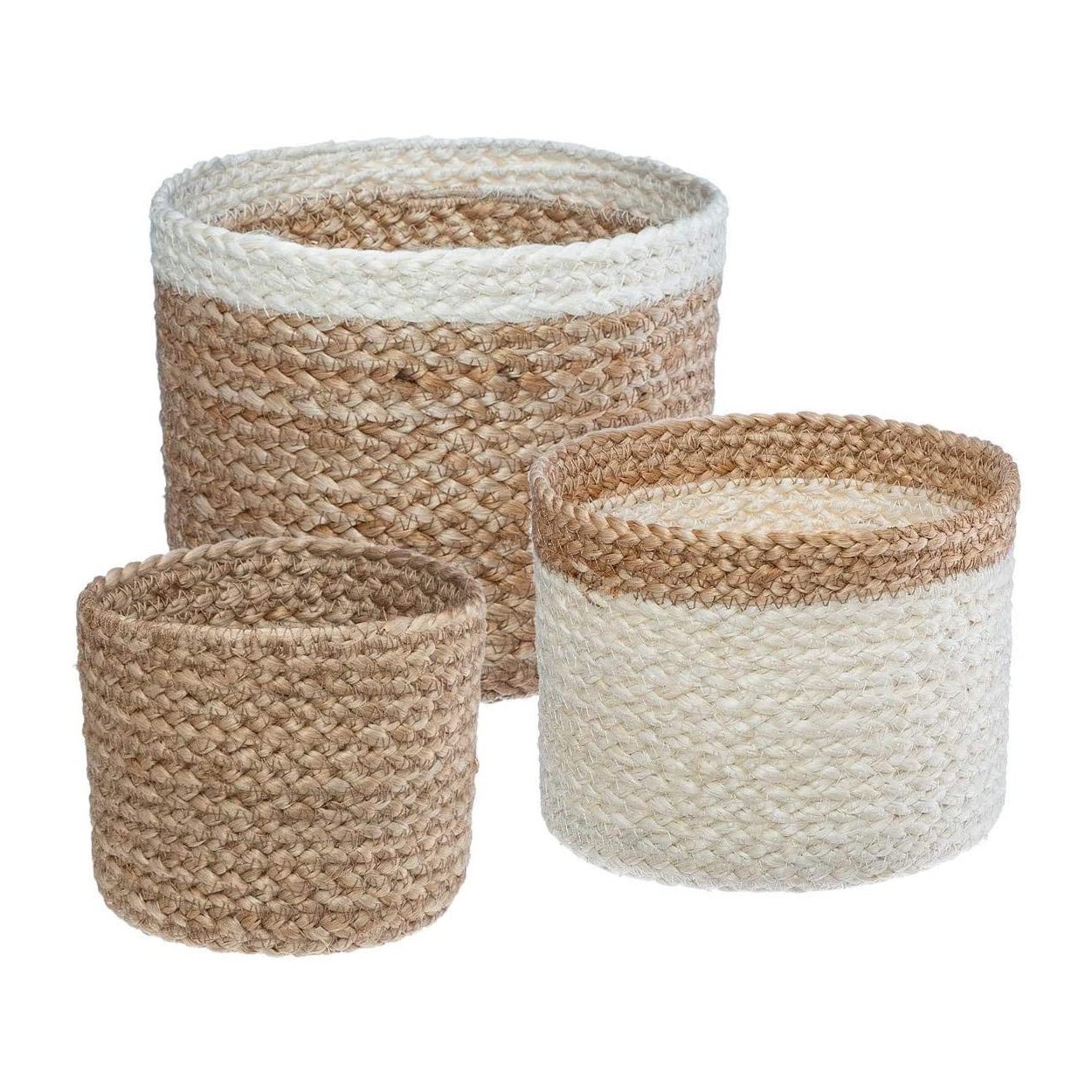 Cestas de Yute Almacenamiento, Cesto Almacenaje Decoración Yute Natural X3.