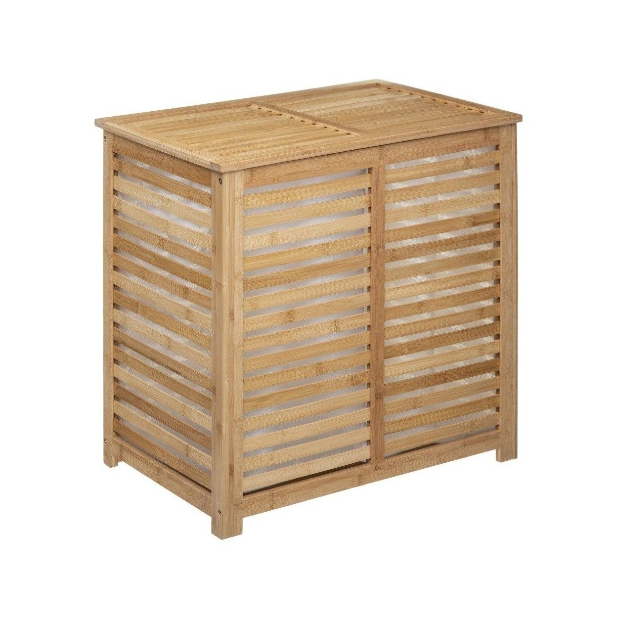 CESTO DE ROPA DOBLE BAMBÚ "SICILIA" 60x58x40