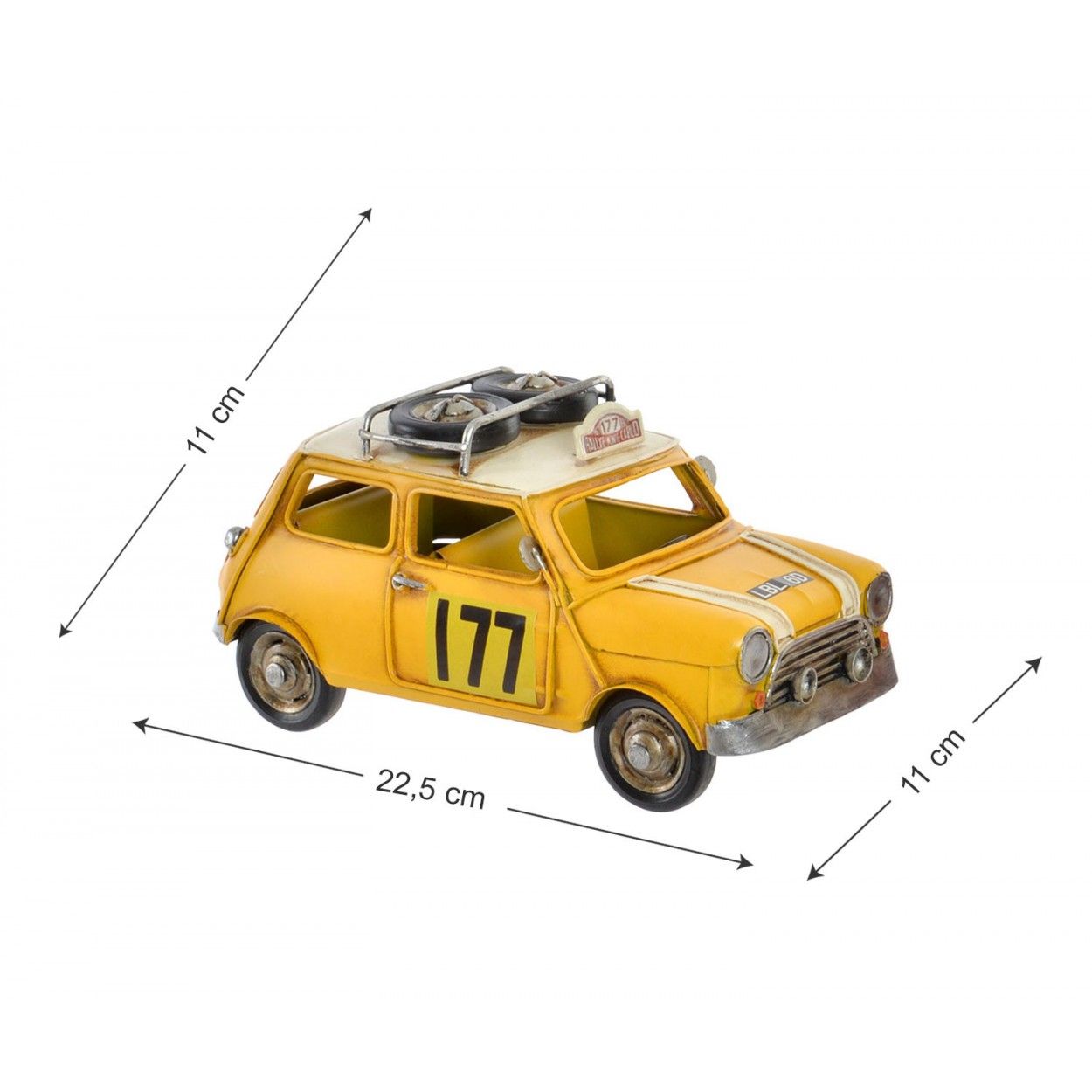 Coche Decoración Vintage Vehículo Metal 22,5x11x11 cm