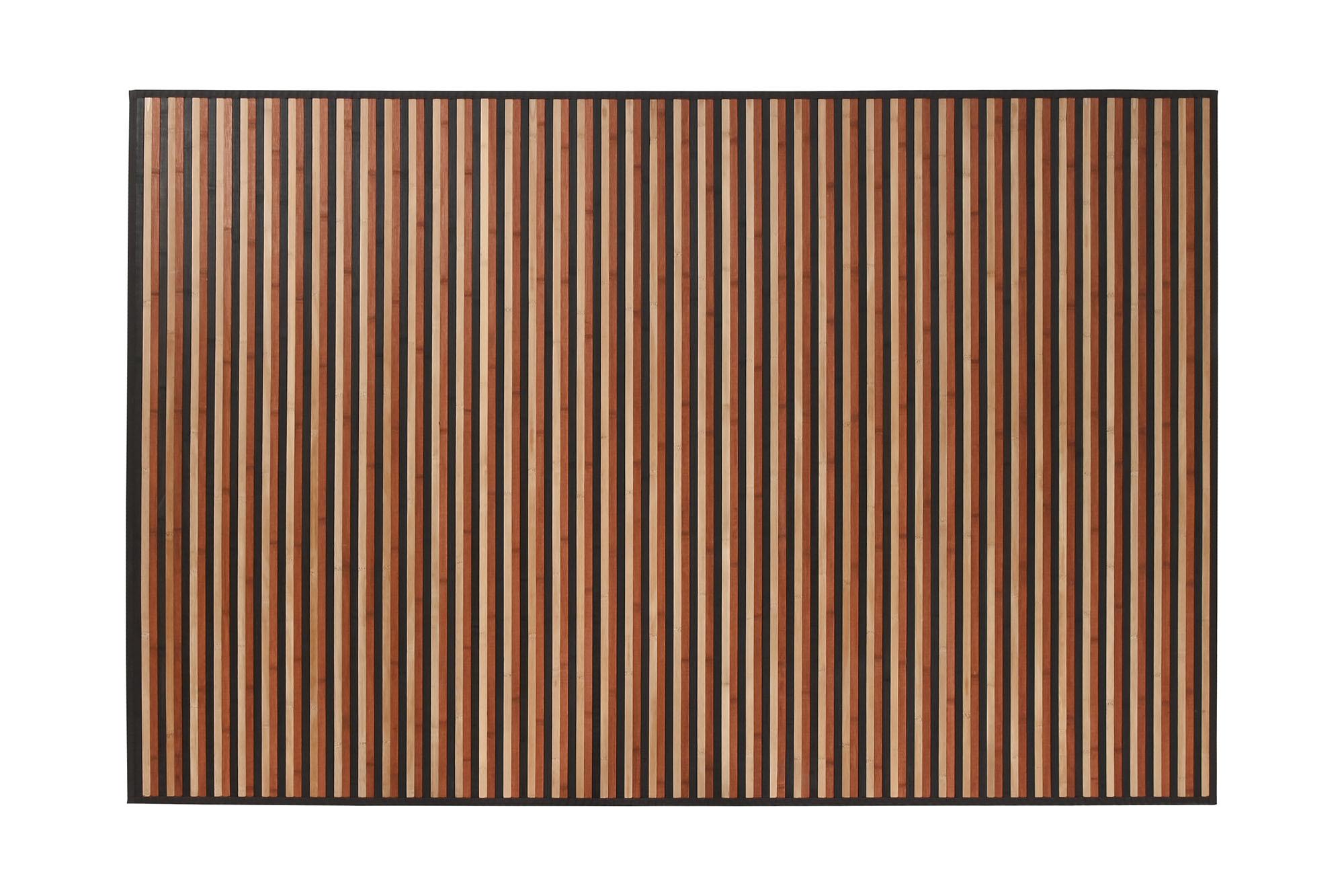 DKD Home Decor Alfombra de Bambú Colección Bamboo carpets 25 Urban Marrón Rayas 230 x 160 cm - Pack de 2 Unidades