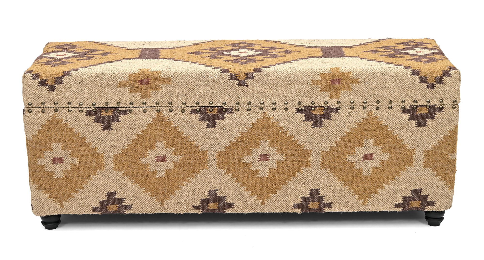Arcón Home ESPRIT Beige Mostaza Algodón 120 x 40 x 45 cm