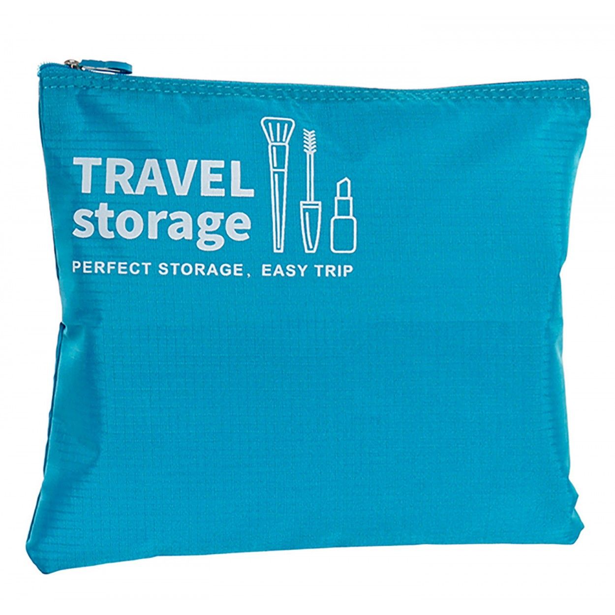 Neceser de Viaje de Poliéster Beige y Azul 26x24 cm