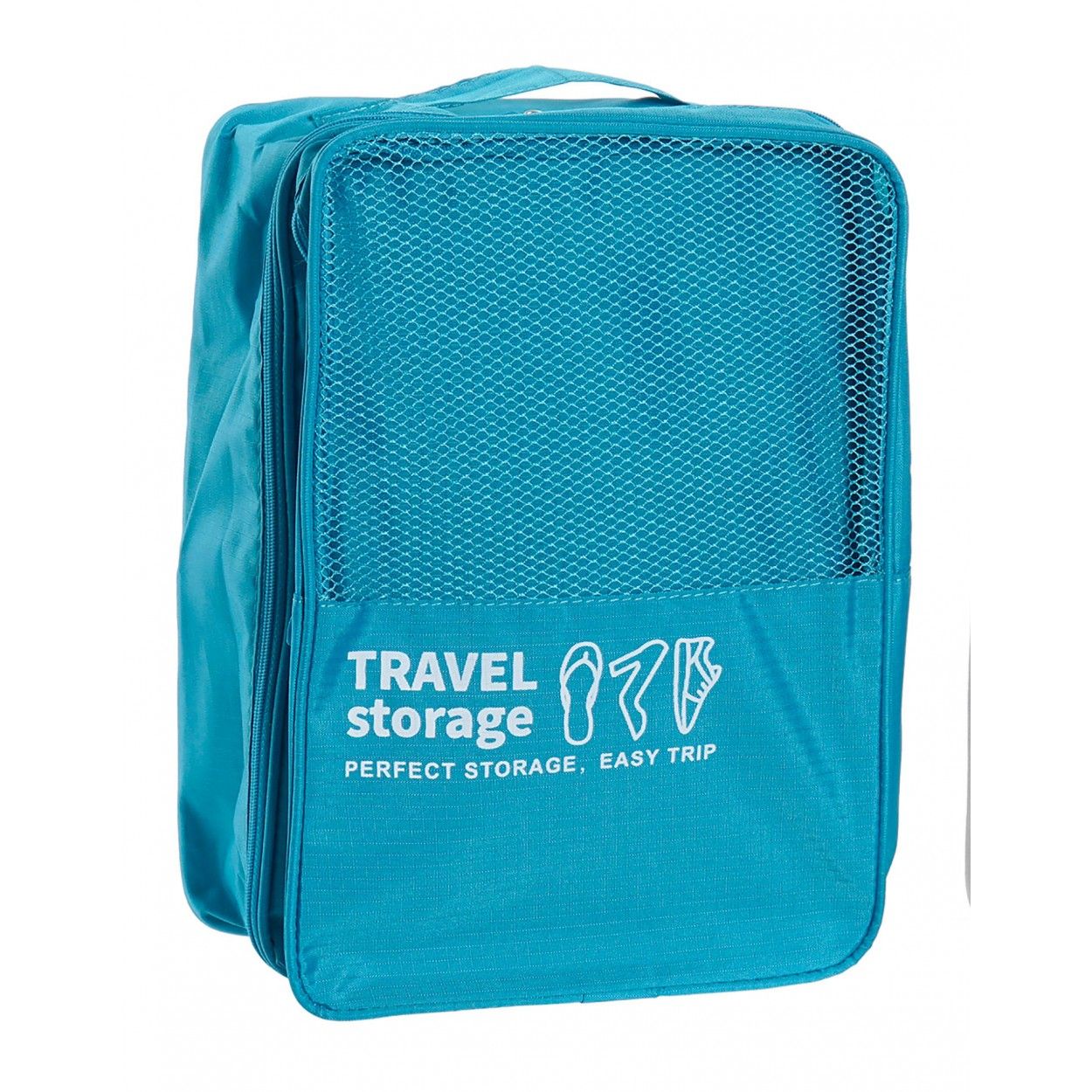 Neceser de Viaje de Poliéster Beige y Azul 22x12x30 cm