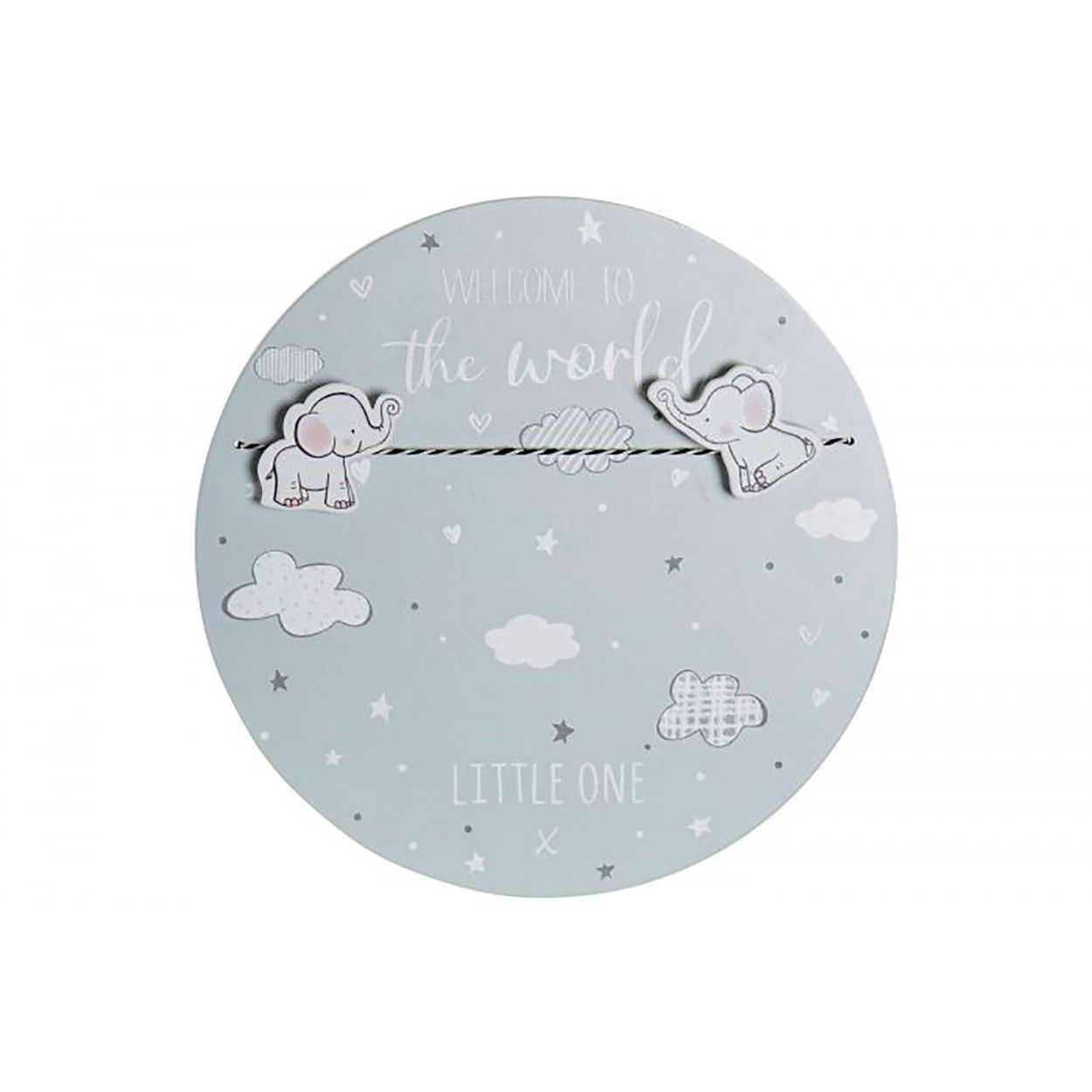 Portafotos Elefante Verde MDF, Decoración Infantíl 25X25X2