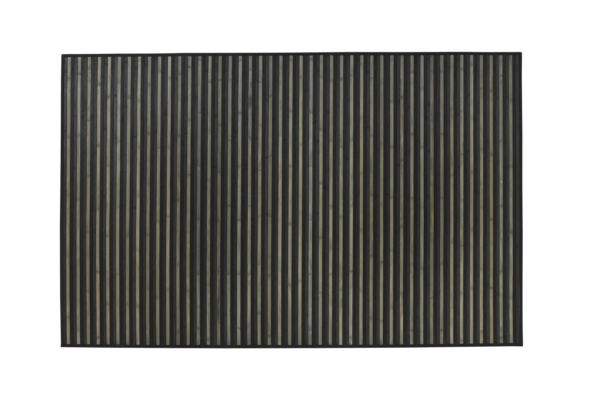 DKD Home Decor Alfombra Urban Bamboo carpets 25 de Bambú con Rayas Gris 300x200 cm (2 Unidades)