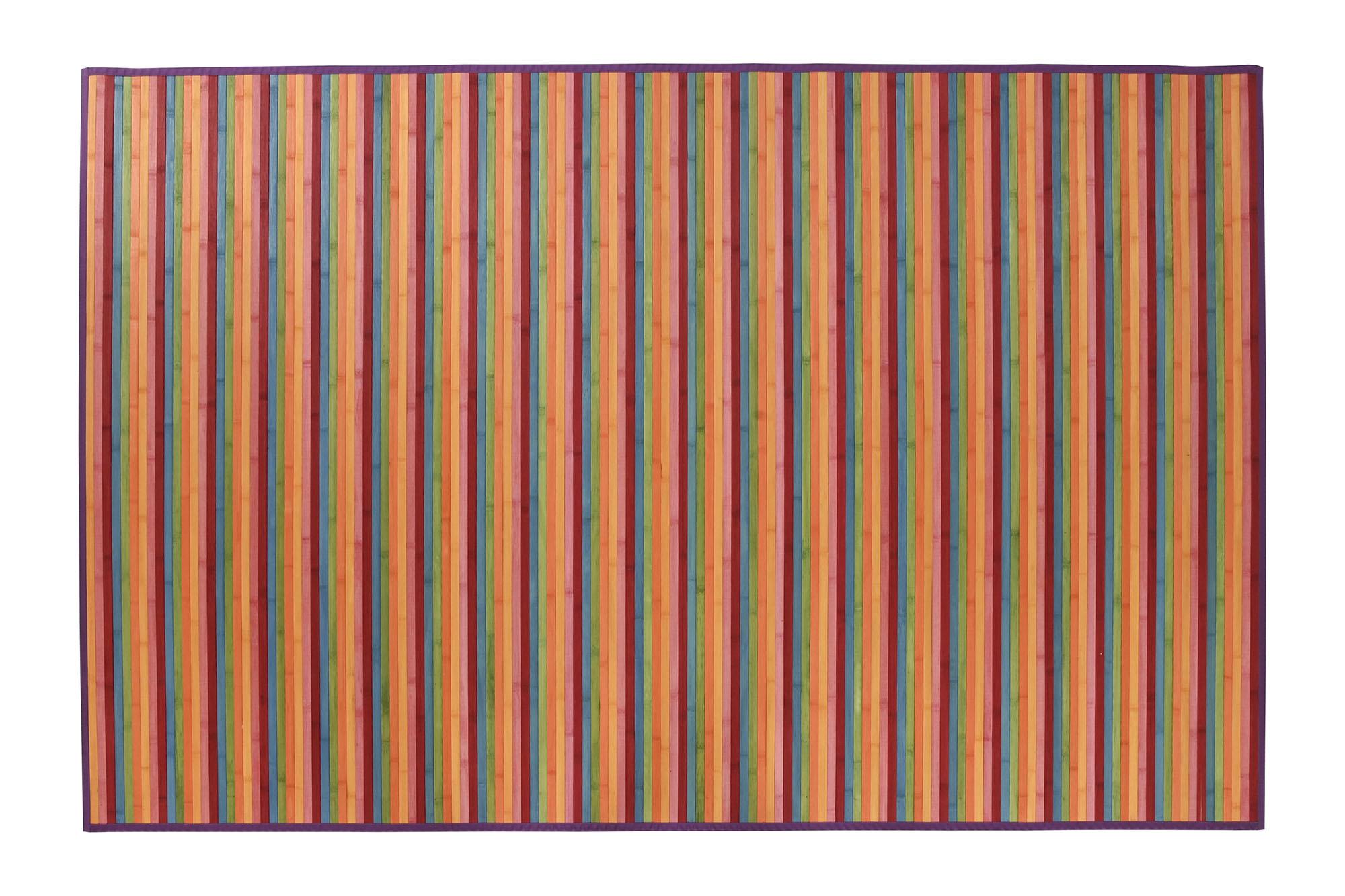 DKD Home Decor Alfombra Bambú Urban Multicolor Rayas 230 x 160 cm (2 Unidades)